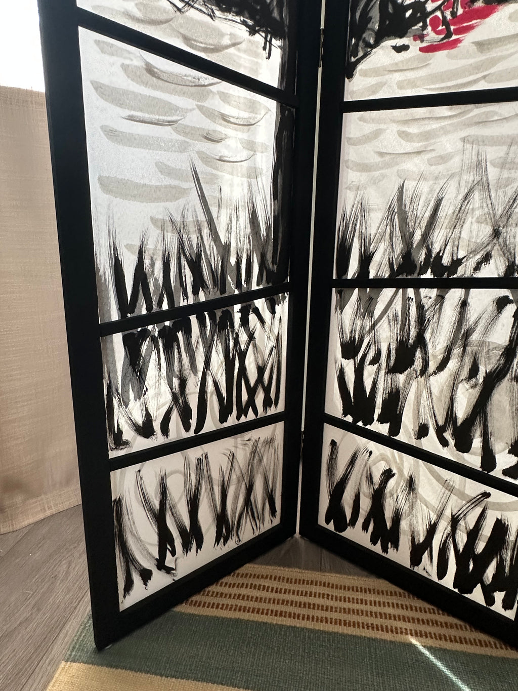 Hand-painted Room Divider Screen