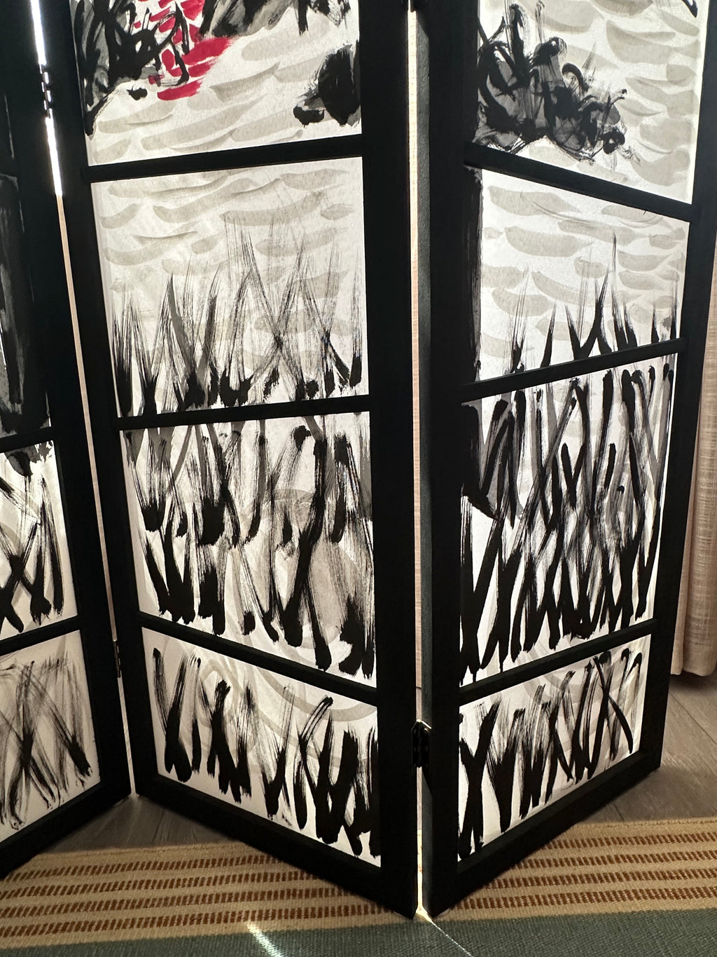 Hand-painted Room Divider Screen
